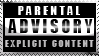 a stamp. parental advisory logo