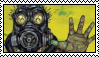 a stamp. official art of kaiman waving at the viewer